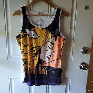 Pop Art Graphic Tank Top in Yellow, Orange & Black